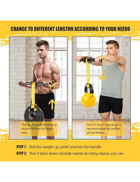 Fortalecedor de Antebrazo AJKPL con Rodillo de Muñeca 110/130 cm