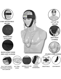 Arnés para Cuello POZTEV con Cadena Ajustable - Fortalece Músculos 2