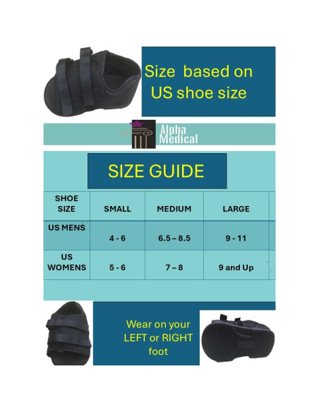 Zapato Quirúrgico Post-Operativo Alpha Medical Pequeño Mujer