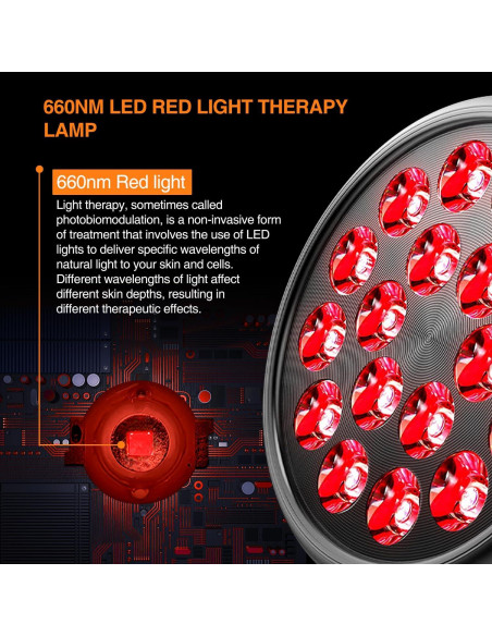 Bombilla Terapia Luz Roja Aumtrly 18 LEDs 660nm E26