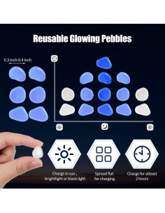 Grava que Brilla en la Oscuridad Sasylvia 6000 Pcs Blanca 2