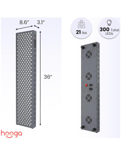 Panel de Terapia de Luz Roja Hooga PRO1500, Cuerpo Completo 2