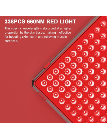 Panel de Luz Roja Terapéutica Anyork 660nm 55.88x29.97cm