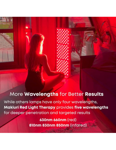 Lámpara de Terapia de Luz Roja Makiuri 120 LED 76x28x14cm