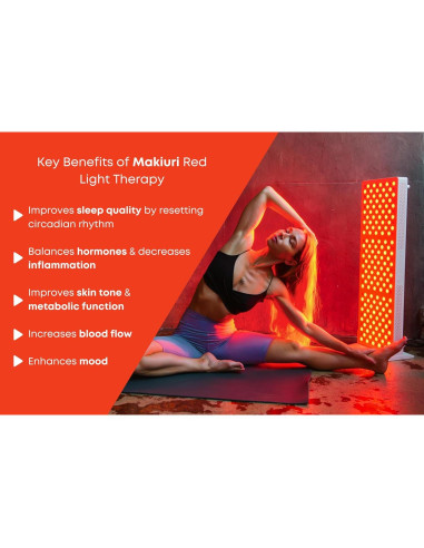 Lámpara de Terapia de Luz Roja Makiuri 120 LED 76x28x14cm