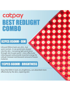 Panel de Terapia de Luz Infrarroja Cabpay 45W 225 LEDs 660nm 850nm 2