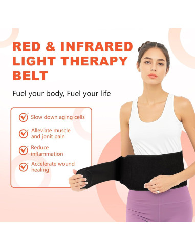 Cinturón de Terapia de Luz Roja Weiyitec 105 LEDs Alivio Dolor