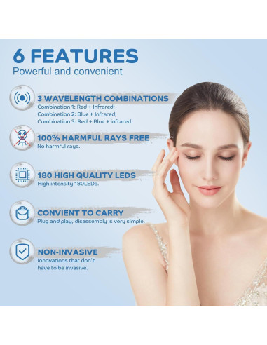 Terapia de Luz Roja y Azul Shyineyou con Trípode 415nm 660nm 850nm