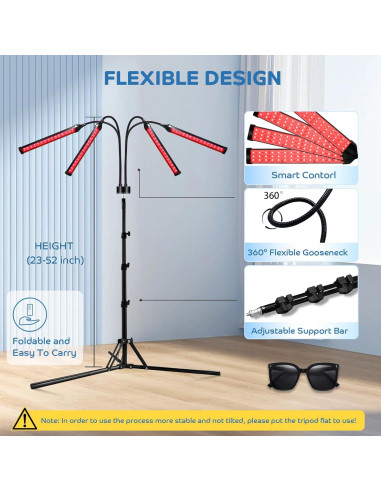 Terapia de Luz Roja y Azul Shyineyou con Trípode 415nm 660nm 850nm