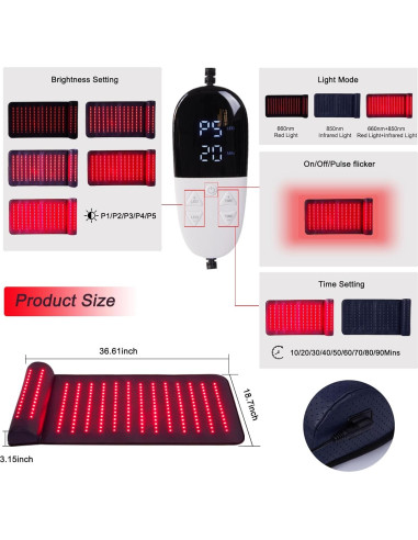 Terapia de Luz Roja Xinheyie 660nm 850nm Alivio Dolor Espalda