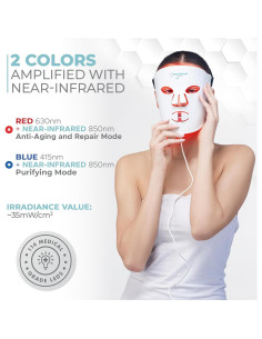 Máscara Facial LED Nourished Bodynskin NBS-2 Terapia Luz Azul y Roja 2