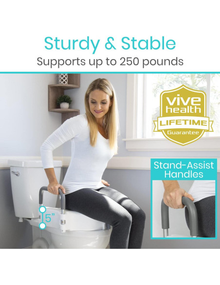 Asiento Elevado para Inodoro Vive - 12.7 cm con Manijas