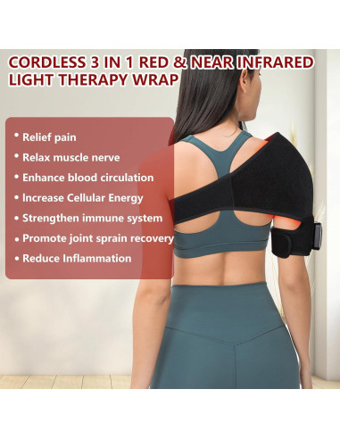 Terapia de Luz Roja Inalámbrica TUOYR para Alivio de Dolor