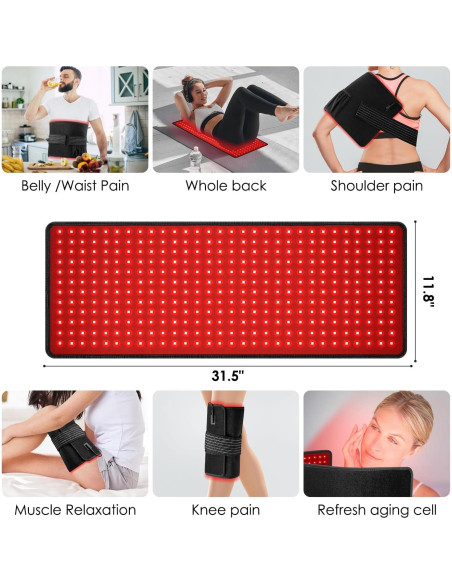 Cinturón de Terapia de Luz Roja 80 x 30 cm Myipyi