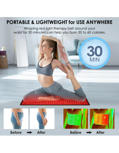 Cinturón de Terapia de Luz Roja 80 x 30 cm Myipyi