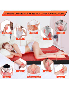 Manta de Terapia de Luz Roja Elfeye 180x140cm 2520 LEDs 2