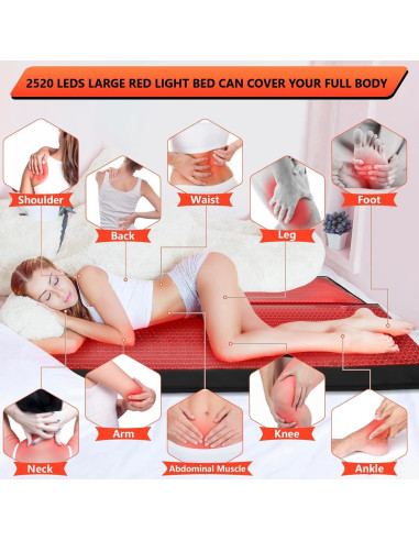 Manta de Terapia de Luz Roja Elfeye 180x140cm 2520 LEDs