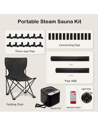 Sauna Portátil PEEKO XL Hexagonal 190 cm 1500W 4L