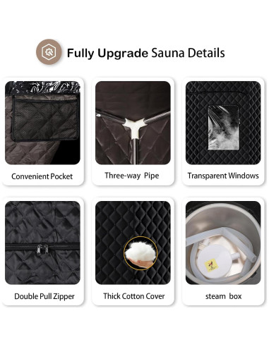 Sauna Portátil PEEKO XL Hexagonal 190 cm 1500W 4L