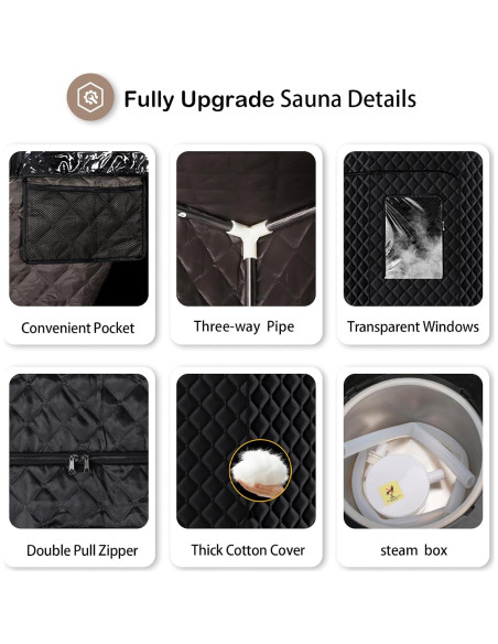 Sauna Portátil PEEKO XL Hexagonal 190 cm 1500W 4L