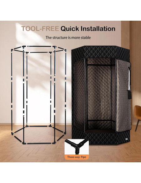 Sauna Portátil PEEKO XL Hexagonal 190 cm 1500W 4L