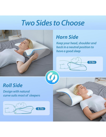 Almohada Cervical HOMCA Espuma Viscoelástica 60x40 cm Almohada Cervical HOMCA Espuma Viscoelástica 60x40 cm