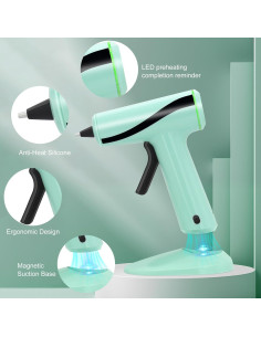 Pistola de Pegamento Inalámbrica ZOSIMP con 30 Palitos 2