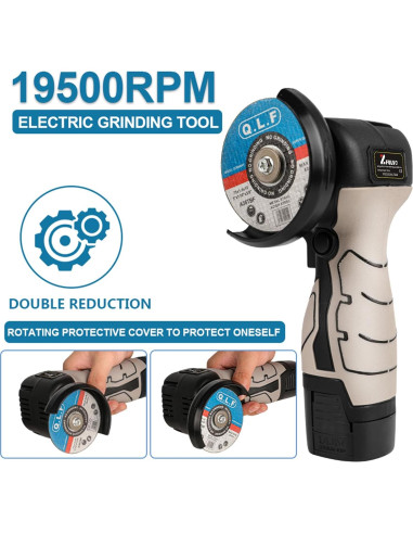 Amoladora Angular Inalámbrica ZFULVO Mini 16.8V 19500RPM