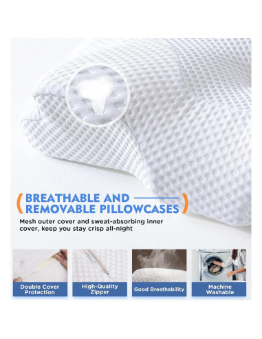 Almohada Cervical Ajustable Osteo Espuma de Memoria 64x42cm