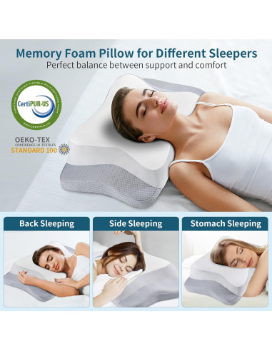 Almohada Cervical Ergonómica Polovo 67x35 cm Refrigerante