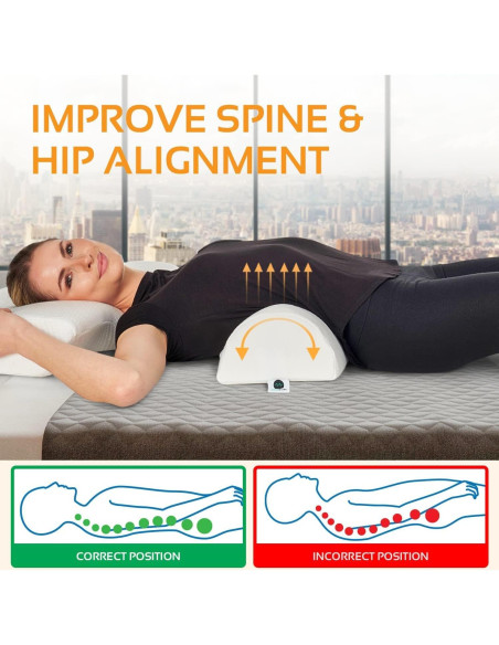 Almohada de Media Luna AllSett Health para Espalda y Piernas