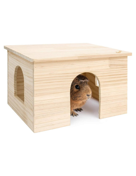 Casa de Madera Niteangel para Cobayas y Chinchillas 29.7x23.6x17.5cm