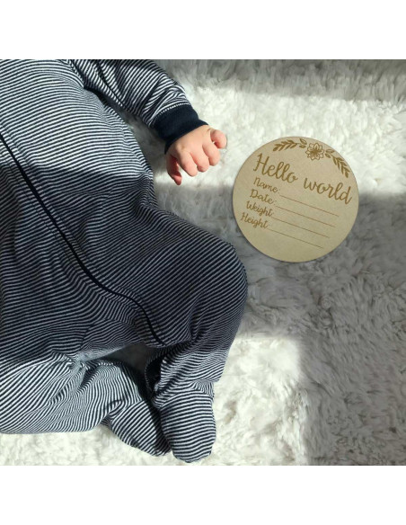 12 Tarjetas de Hitos Mensuales de Madera para Bebé - Recuerdos