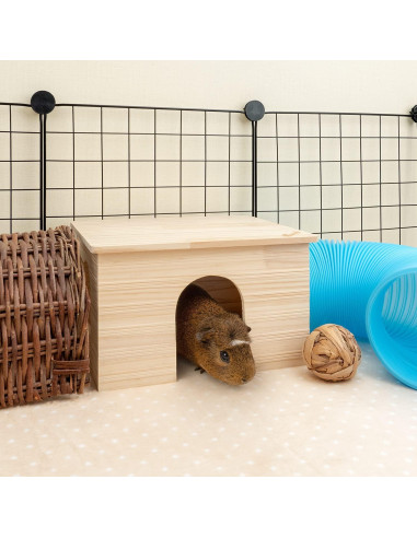 Casa de Madera Niteangel para Cobayas y Chinchillas 29.7x23.6x17.5cm