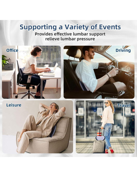 Almohada Lumbar Ergonómica Lekewn para Silla y Coche