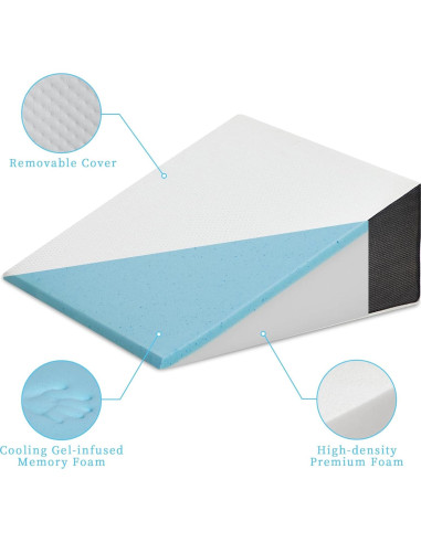 Cojín en forma de cuña Touchutopia 60x60 cm Espuma Viscoelástica