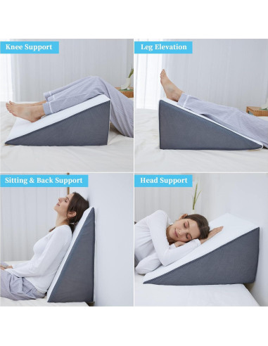 Cojín en forma de cuña Touchutopia 60x60 cm Espuma Viscoelástica