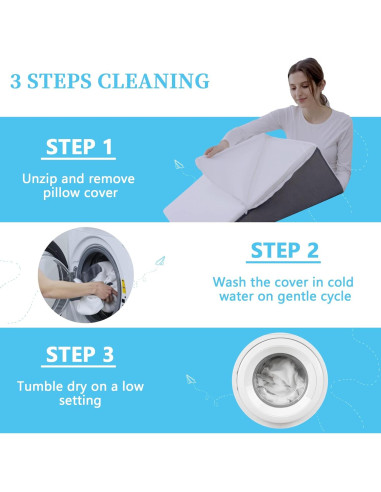 Cojín en forma de cuña Touchutopia 60x60 cm Espuma Viscoelástica