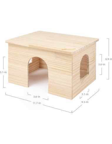 Casa de Madera Niteangel para Cobayas y Chinchillas 29.7x23.6x17.5cm