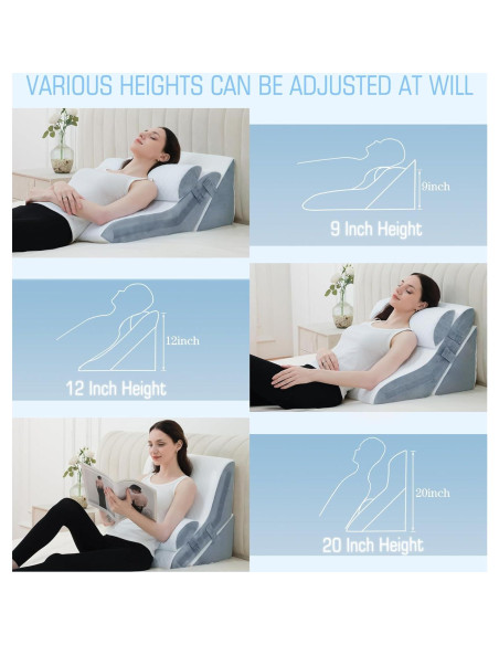 Almohada en Cuña Foamalusion 3 Piezas Ajustable 60 cm
