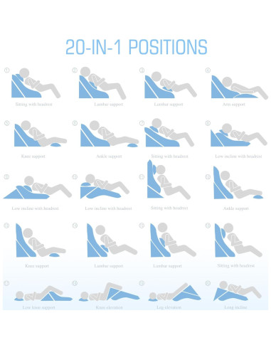 Almohada en Cuña Foamalusion 3 Piezas Ajustable 60 cm