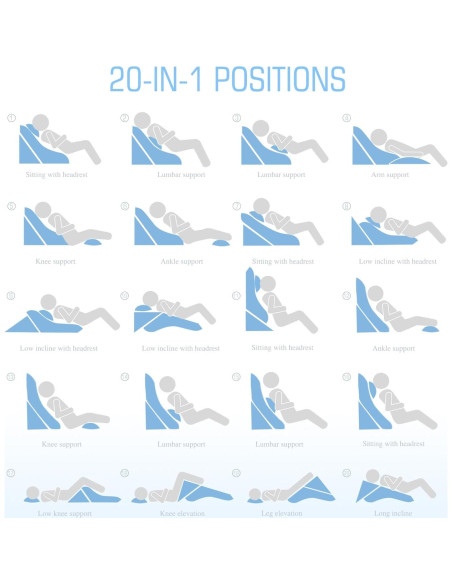 Almohada en Cuña Foamalusion 3 Piezas Ajustable 60 cm