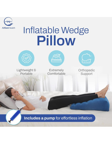 Almohada Inflable en Forma de Cuña AllSett Health 61x58cm
