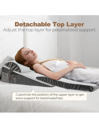 Cojín en Cuña ENITYA 3 en 1 para Alivio de Espalda y Reflujo