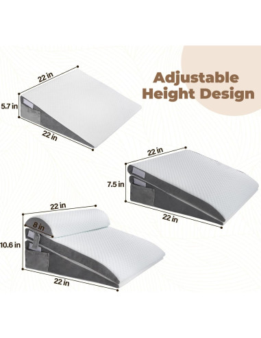 Cojín en Cuña ENITYA 3 en 1 para Alivio de Espalda y Reflujo