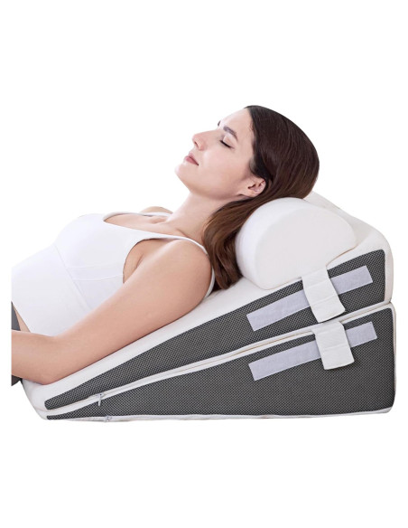 Almohada en Cuña GOHOME Ajustable Espuma Viscoelástica 3 Piezas