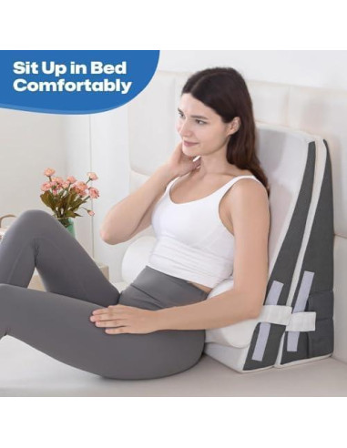 Almohada en Cuña GOHOME Ajustable Espuma Viscoelástica 3 Piezas
