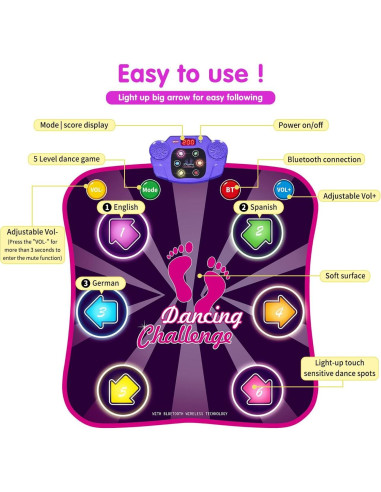 Alfombra de Baile Electrónica Bambilo - 6 Botones Iluminados