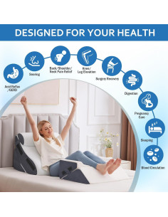 Juego de 5 Almohadas en Cuña Ortopédica Ahpmeoa - Alivio Reflujo 2