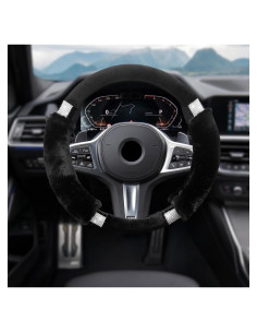 Cubierta de Volante de Coche Suvnie de Peluche Antideslizante 37-38 cm